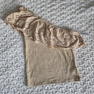 Old Navy Women's Tan Off-Shoulder Top